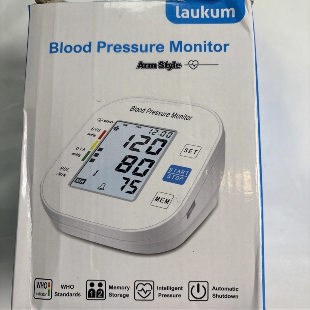 Laukum Blood Presure Monitor Arm Cuff Backlit Screen Memory Brand New